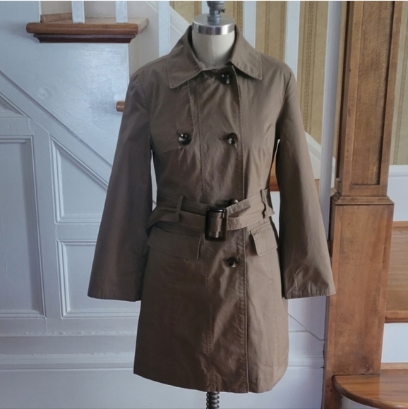 KENNETH COLE New York Tan Trench Coat Size XS - Picture 1 of 5